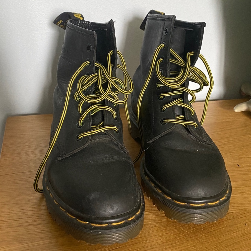 Dr. Martens Black Boots with Yellow Accents